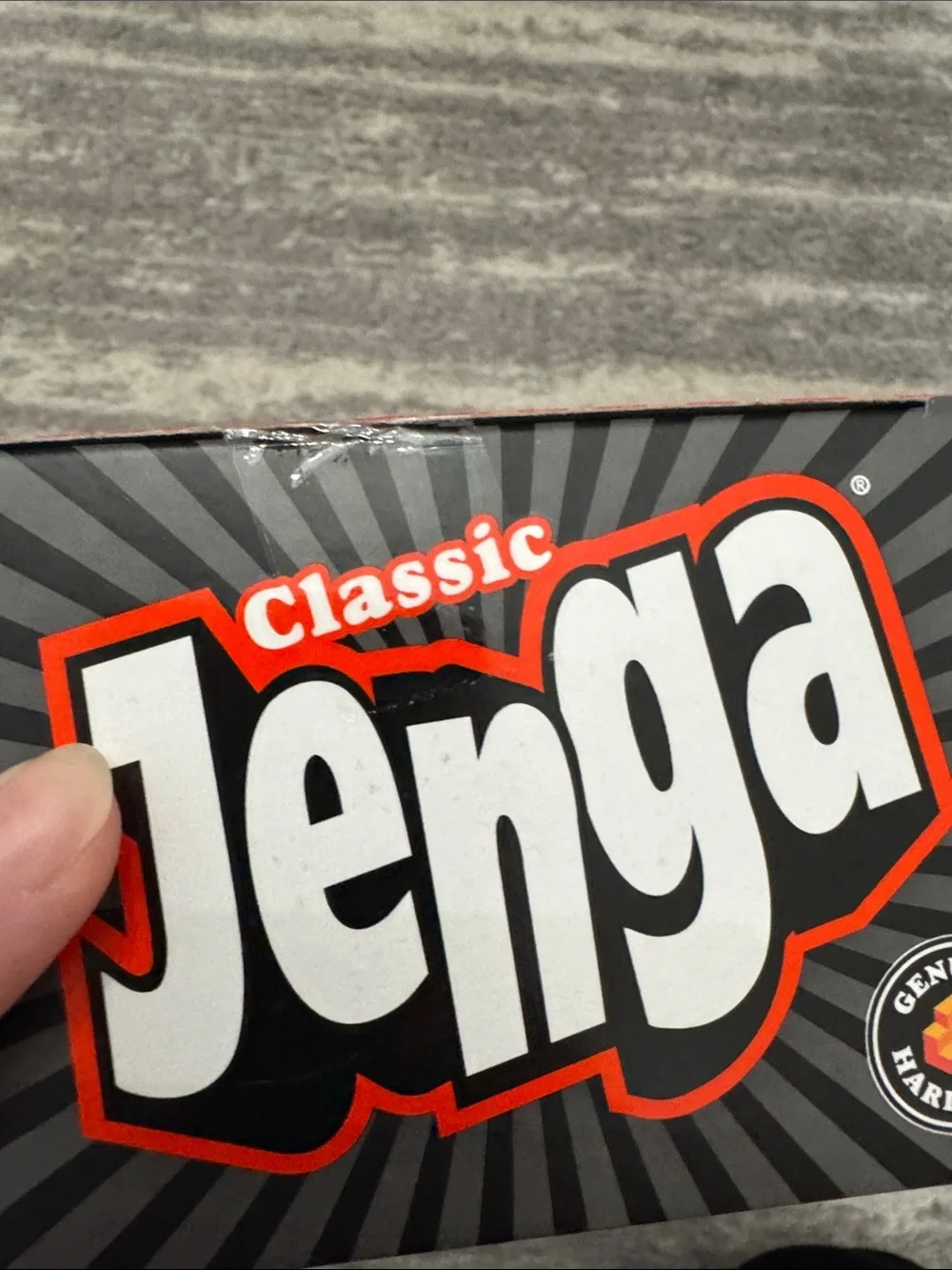Hasbro Jenga Classic Wooden Block Game - Red and Natural Wood